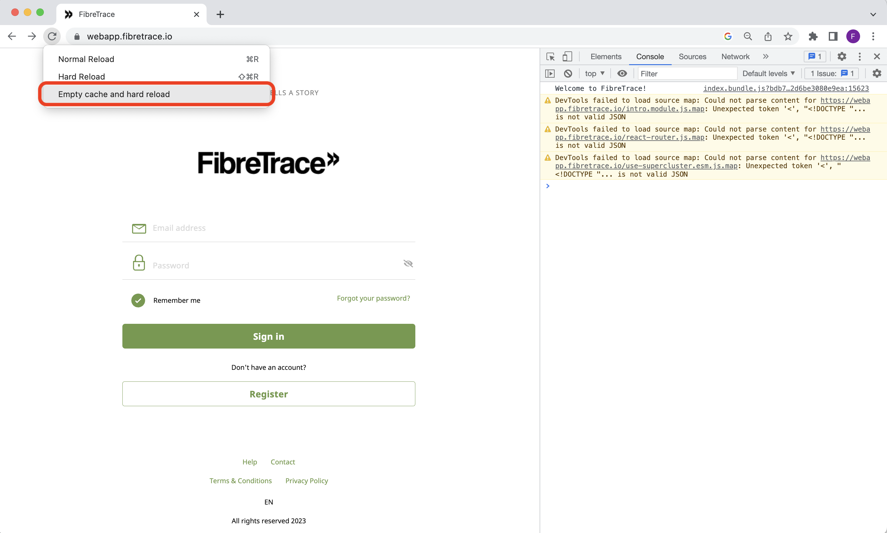 Unable to connect or Blank Screen on FibreTrace® – FibreTrace Help Centre