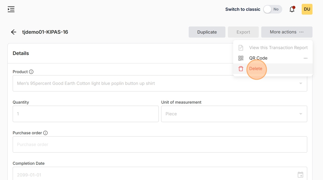 Delete an Order from Fibretrace - Step 4.png